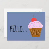 Hallo Cupcake Postkarte (Vorne/Hinten)