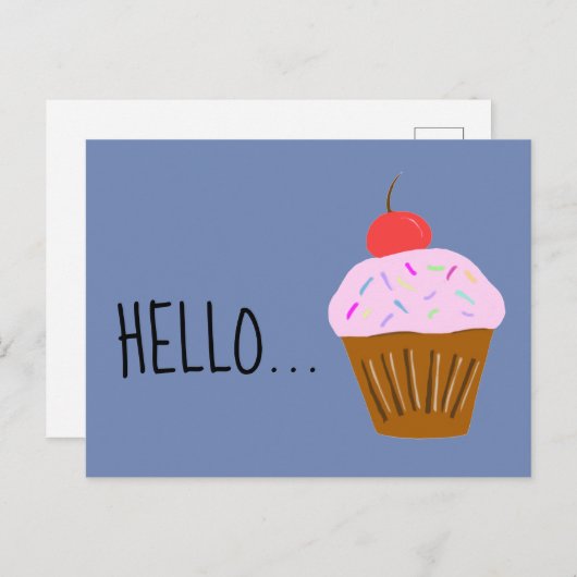 Hallo Cupcake Postkarte (Vorne/Hinten)
