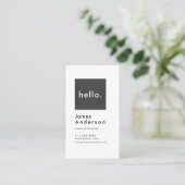 Hallo Custom Simple Modern Generic Anthracite Visitenkarte (Stehend Vorderseite)
