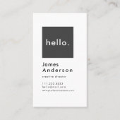 Hallo Custom Simple Modern Generic Anthracite Visitenkarte (Vorderseite)