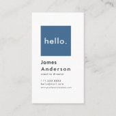 Hallo Custom Simple Modern Generic Blue Visitenkarte (Vorderseite)