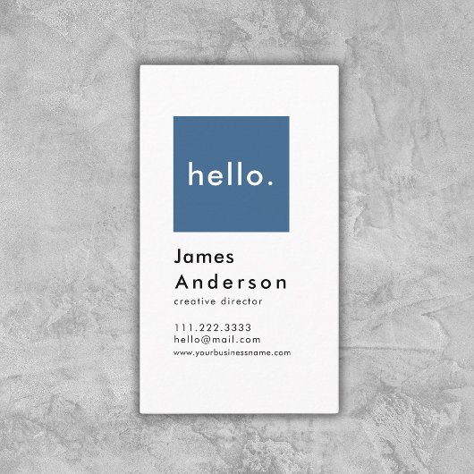 Hallo Custom Simple Modern Generic Blue Visitenkarte