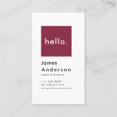 Hallo Custom Simple Modern Generic Visitenkarte (Vorderseite)