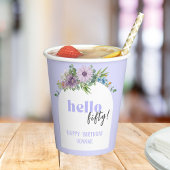 Hallo (Custom Year) - Delicate Florals 50. Pappbecher