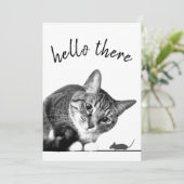 Hallo da & Auf Wiedersehen Katze und Maus niedlich Karte (Stehend Vorderseite)