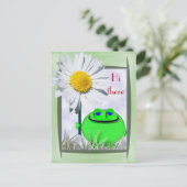 Hallo da froggie und daisy postkarte (Stehend Vorderseite)