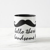 Hallo da gibt es schöne lustige Kaffee-Tasse-Desig Tasse (Zentrum)