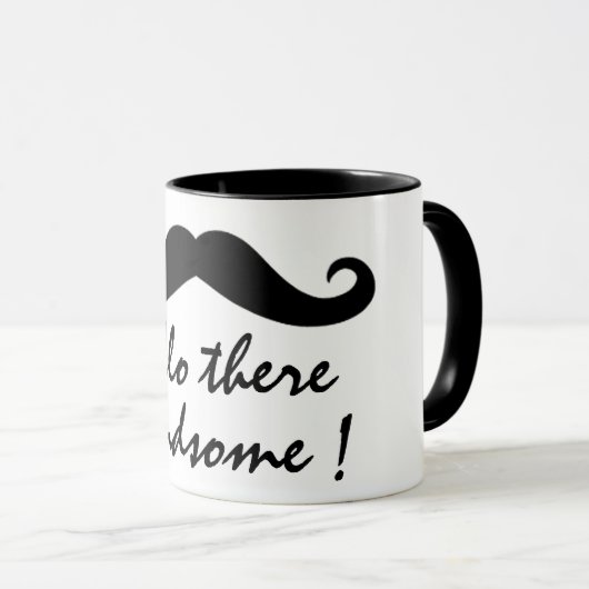 Hallo da gibt es schöne lustige Kaffee-Tasse-Desig Tasse (VorderseiteRechts)