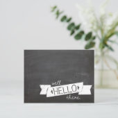 Hallo da Kalkboard-Postkarte Postkarte (Stehend Vorderseite)
