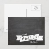 Hallo da Kalkboard-Postkarte Postkarte (Vorne/Hinten)