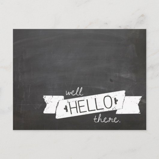 Hallo da Kalkboard-Postkarte Postkarte (Vorderseite)