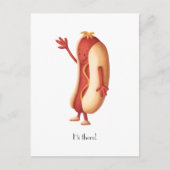 Hallo da Minimalistischer Hot Dog mit Senf Cartoon Postkarte (Vorderseite)
