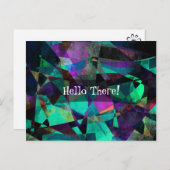 "Hallo da!" w/Angular, farbenfrohe Abstrakte Kunst Postkarte (Vorne/Hinten)