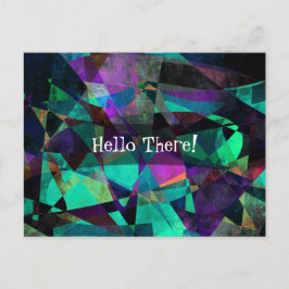 "Hallo da!" w/Angular, farbenfrohe Abstrakte Kunst Postkarte