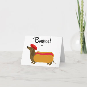 Hallo Dachshund-Grußkarte Karte