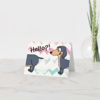 Hallo Dackel (4.25" x 5.5"), weiße Umschläge inc.