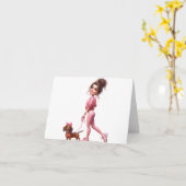 Hallo Dackel Karte (Gelbe Blume)