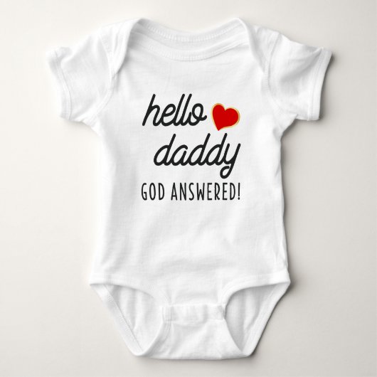 Hallo Daddy God Answered Ankündigung Baby Strampler (Vorderseite)
