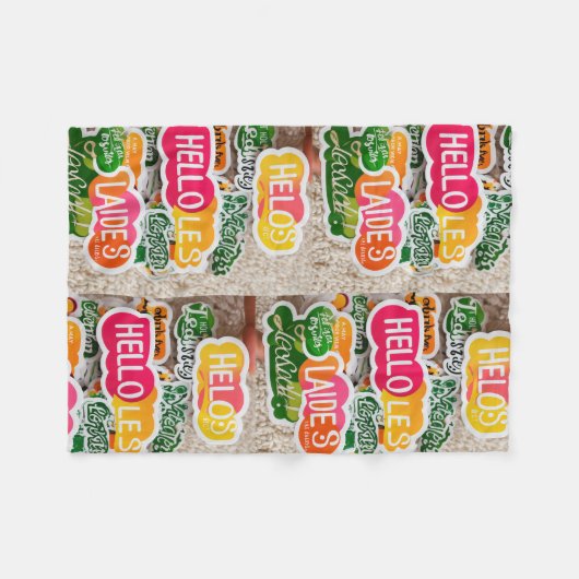 Hallo Damen Fleecedecke (Vorderseite (Horizontal))