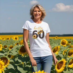 Hallo Damen T-Shirt Sixty mit Sonnenblumen