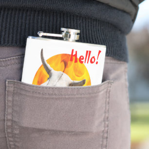 Hallo ! Dämonenschädel und Feuer Flachmann