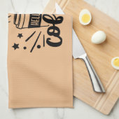 Hallo Dampfkaffee Personalisiert mit Herzen Geschirrtuch (Viertel Falte)