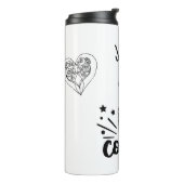 Hallo Dampfkaffee Personalisiert mit Herzen Thermosbecher (Nach links gedreht)