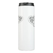 Hallo Dampfkaffee Personalisiert mit Herzen Thermosbecher (Rückseite)