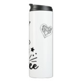 Hallo Dampfkaffee Personalisiert mit Herzen Thermosbecher (Nach rechts gedreht)