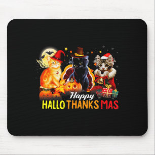 Hallo Dank Mas Shirt Halloween Katze Liebe Ernteda Mousepad