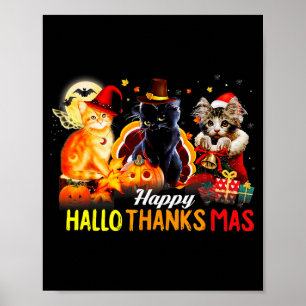 Hallo Danke Mas T-Shirt Halloween Katze Liebe Ernt Poster