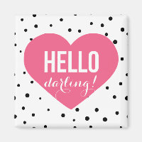 Hallo Darling Heart | Polka Dots Magnet