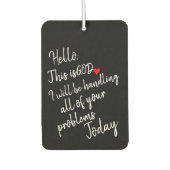 „Hallo. Das ist Gott.“ Black White Typography Fait Autolufterfrischer (Vorderseite)