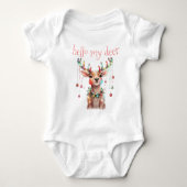 Hallo Deer Whimsy Reindeer und Weihnachtslicht Baby Strampler (Vorderseite)