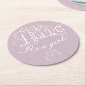 Hallo dekorative Skript Baby Dusche dusty blau Runder Pappuntersetzer (Angewinkelt)