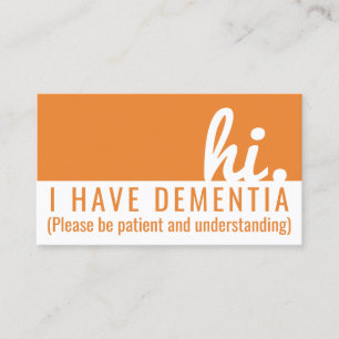 Hallo Demenz und Alzheimer Geduld PVC Abzeichen Visitenkarte