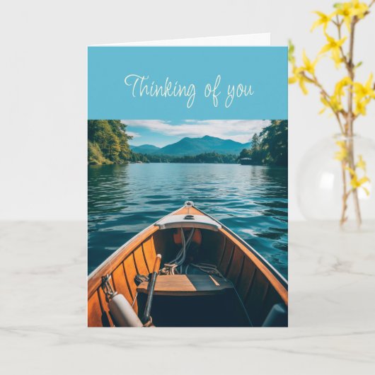 Hallo Denken Sie an Ihr Boot am See Karte (Gelbe Blume)