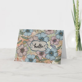 Hallo Denken Sie an Sie rosa und blau gestrichene Karte