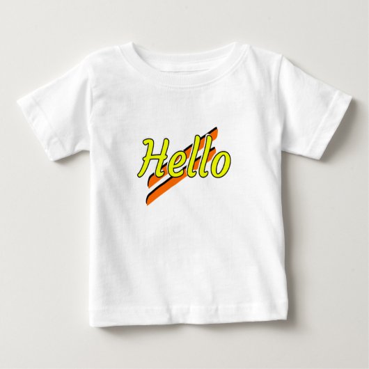 Hallo Design auf einem weißen Baby-T - Shirt (Vorderseite)