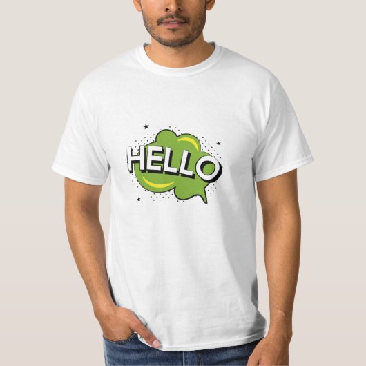 Hallo-Design T-Shirt (Vorderseite)