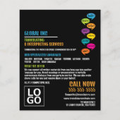 Hallo Design, Übersetzer und Dolmetscher Flyer (Vorne)