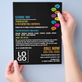 Hallo Design, Übersetzer und Dolmetscher Flyer (Hand)