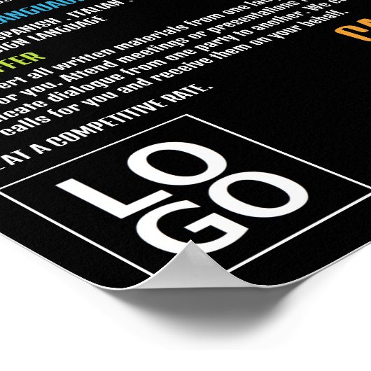 Hallo Design, Übersetzer und Dolmetscher Poster (Ecke)