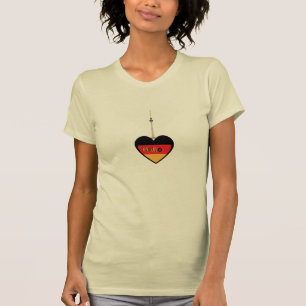 "Hallo" Deutsche-Herz-Anhänger-T-Shirt mit Fernseh T-Shirt