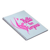 Hallo Dort herrlich schöne Lady Face Typografy Notizblock (Rechte Seite)