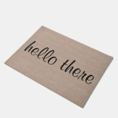 Hallo dort lustiges Zitat-Sprichwort-Hipster-Spaß Fußmatte (Schrägansicht)