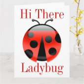 Hallo dort Marienkäfer-GROSSE Gruß-Karte - SRF Karte (Gelbe Blume)