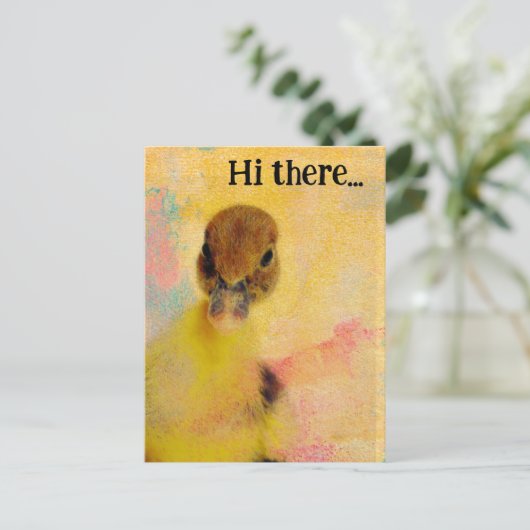 Hallo dort Muscovy Duckling Postkarte (Stehend Vorderseite)