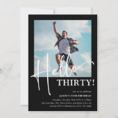 Hallo, DREI! Minimal 30. Geburtstag Party Einladung (Vorderseite)