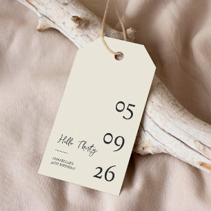 Hallo Dreißig Minimal Moderner 30. Geburtstag Geschenkanhänger